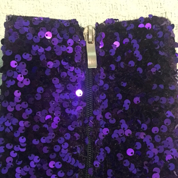 NWT Purple Sequin Pointed Toe Chunky Heel Ankle Boots - Picture 4 of 8